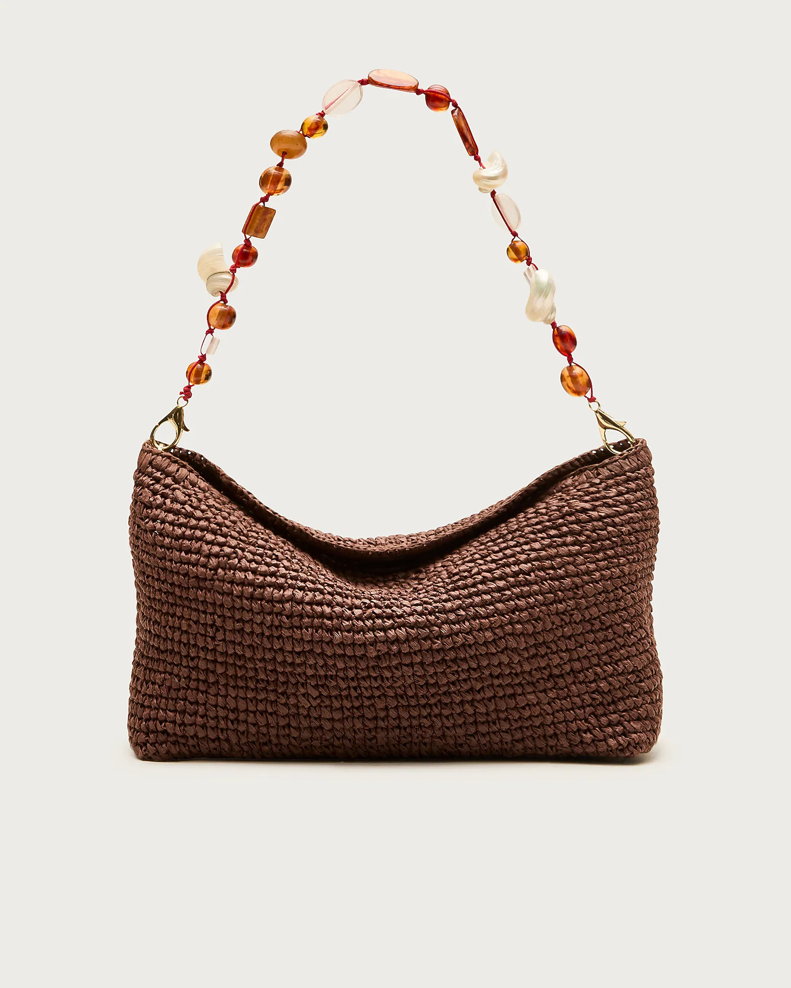 Berkeley small straw shoulder bag with beaded strap | J. Crew US