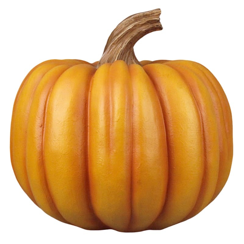 Orange Resin Round Pumpkin, 12" | At Home