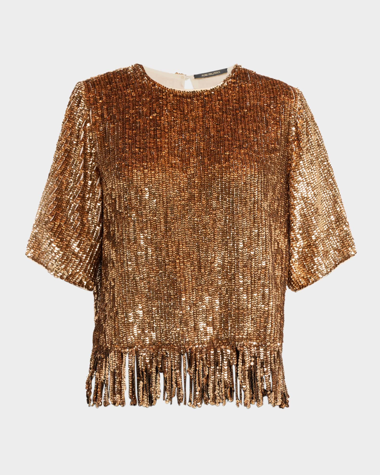 Kobi Halperin Yona Fringed Sequin Blouse | Neiman Marcus