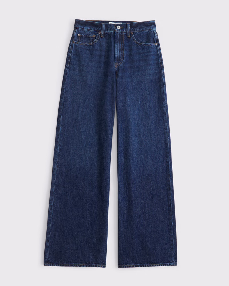 Abercrombie & Fitch Women's High Rise Wide Leg Jean in Dark Process - Size 31 | Abercrombie & Fitch (US)