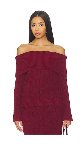 Dalia Bardot Top in Burgundy | Revolve Clothing (Global)