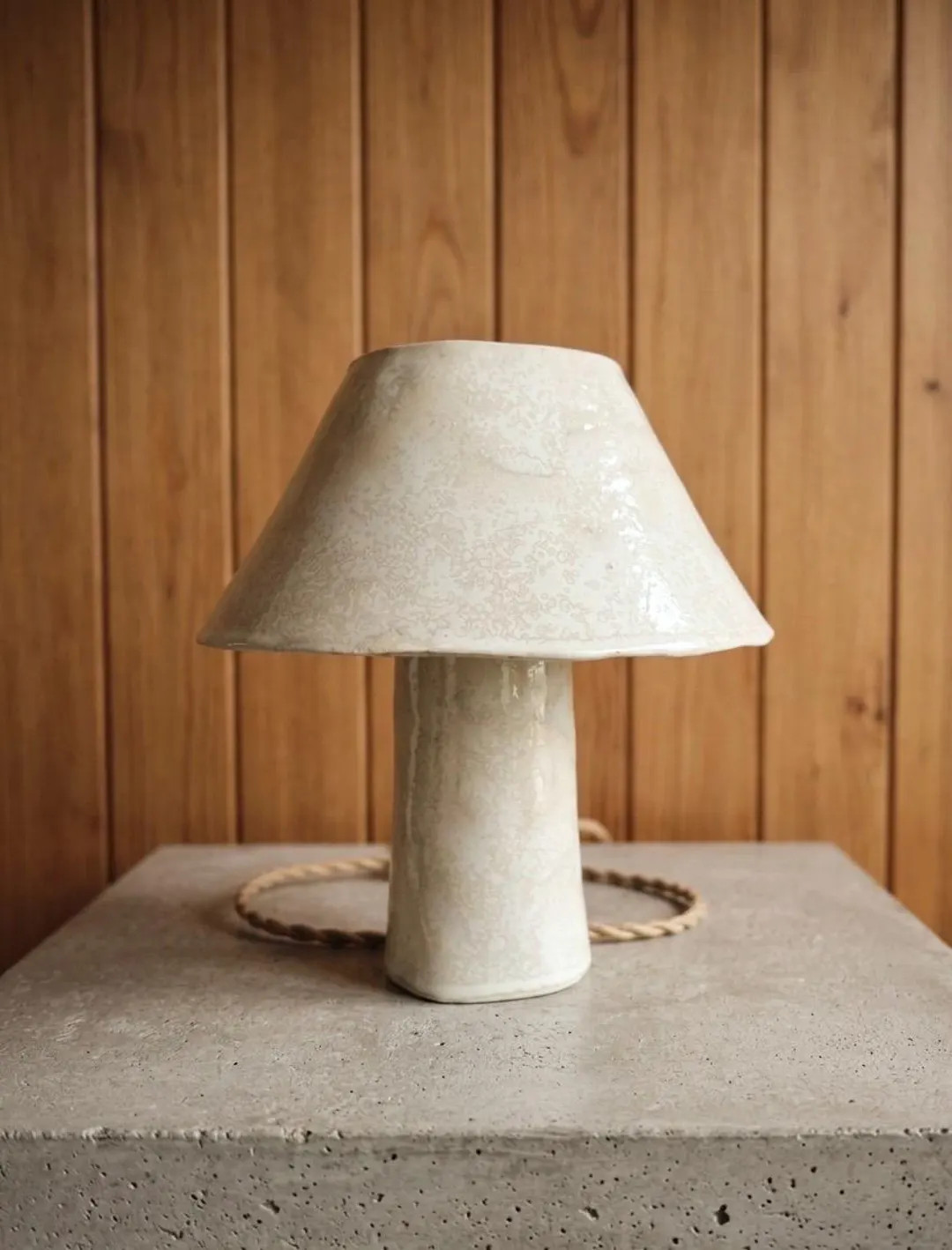 Handmade Ceramic Table Lamp, Minimalist Clay Lamp, Neutral white Bedside Lamp, Modern Pottery Lam... | Etsy (Global)