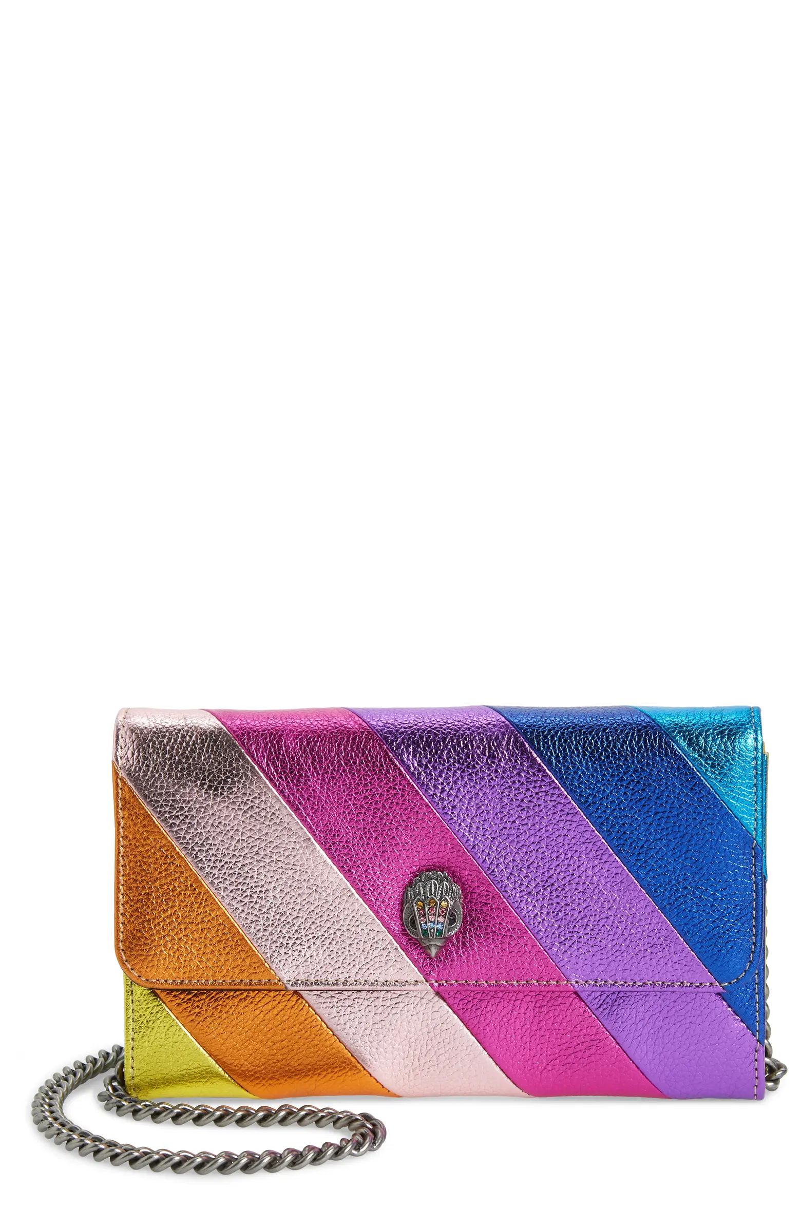 Stripe Leather Chain Wallet | Nordstrom