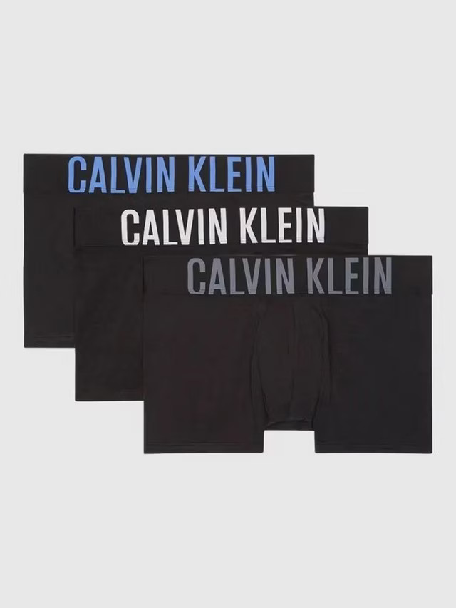 Calvin Klein Intense Power Cotton Stretch Trunks, Pack of 3, Black | John Lewis (UK)
