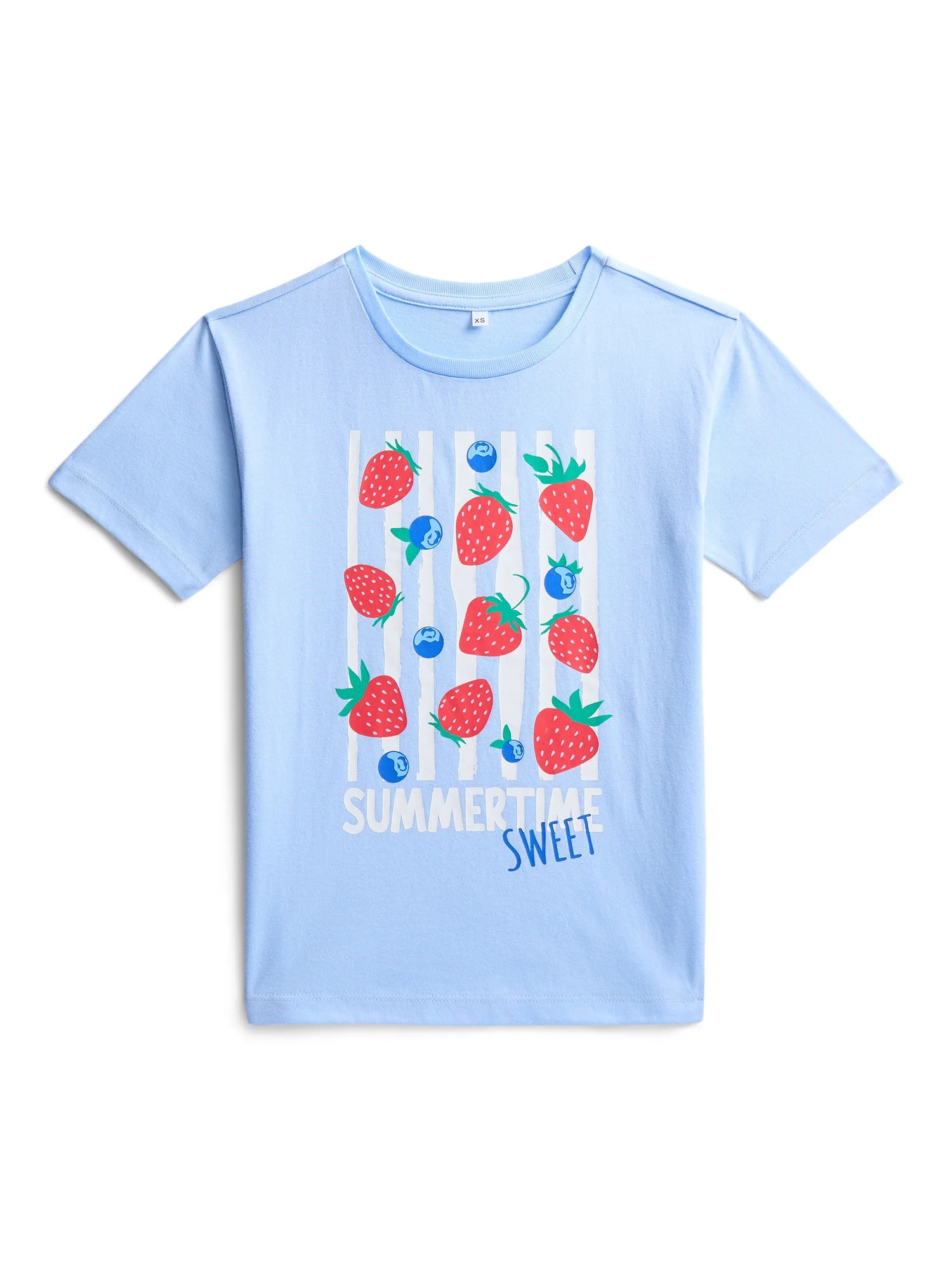 Wonder Nation Girls Berry Cute Graphic Tee with Short Sleeves, Sizes 4-18 - Walmart.com | Walmart (US)