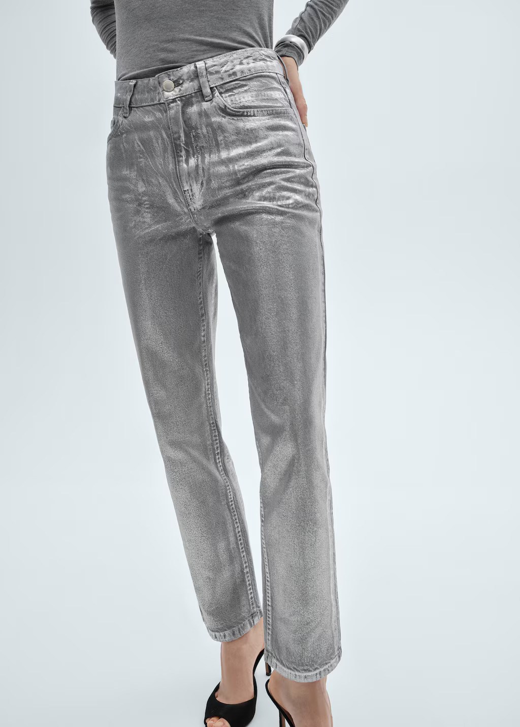Straight foil jeans - Women | MANGO USA | Mango (US/MX/AU)