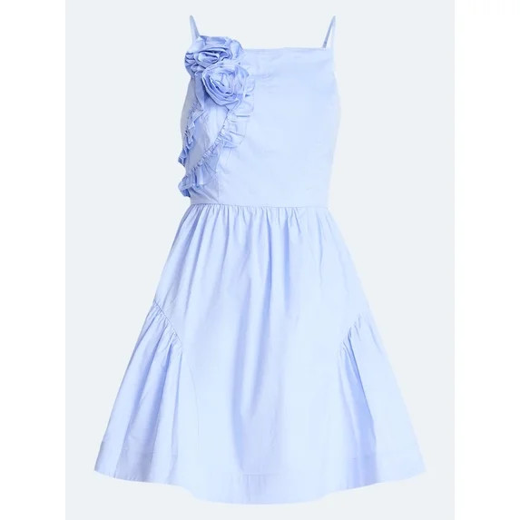 Free Assembly Women's and Women's Plus Cotton 3D Floral Mini Dress, Sizes 0-26W | Walmart (US)
