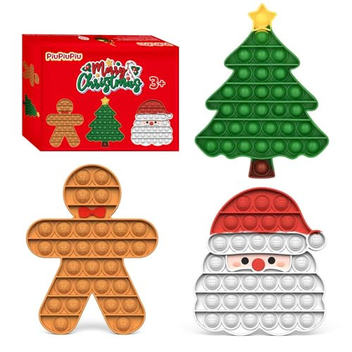 Christmas Pop Its Toy- Santa Claus, Gingerbread Man, Christmas Tree for Kids with Sensory Autism Stress Anxiety Relief Fidget Toys Gifts for Classroom Birthday Boys Girls Kids Ages 3-5 5-7 8-12 | Amazon (US)