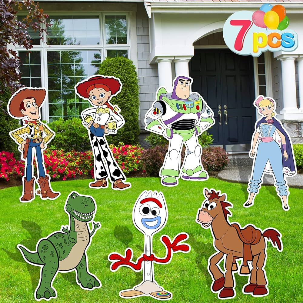 Toy Inspired Story Party Supplies, 7PCS Yard Signs with Stakes for Toy Inspired Story Theme Birth... | Amazon (US)