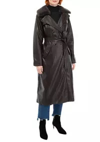 Vince Camuto Women's Vegan Leather Maxi Trench Coat | Belk