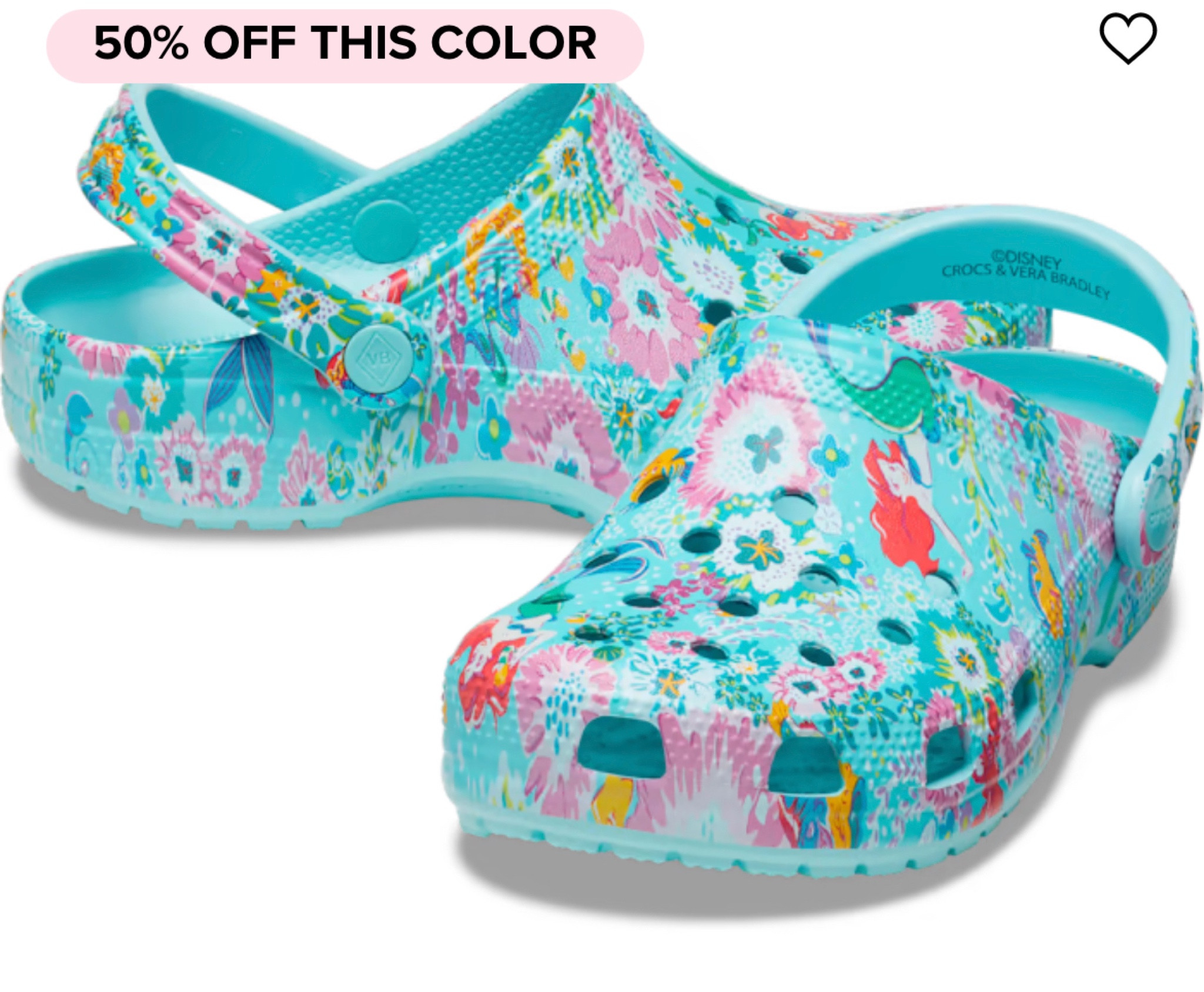 Vera Bradley Little Mermaid Crocs are half off. These will be gone before the weekend ends. Get them for yourself or as a Christmas gift. *available in kids too #ariel #disneystyle 

#LTKshoecrush #LTKGiftGuide #LTKsalealert