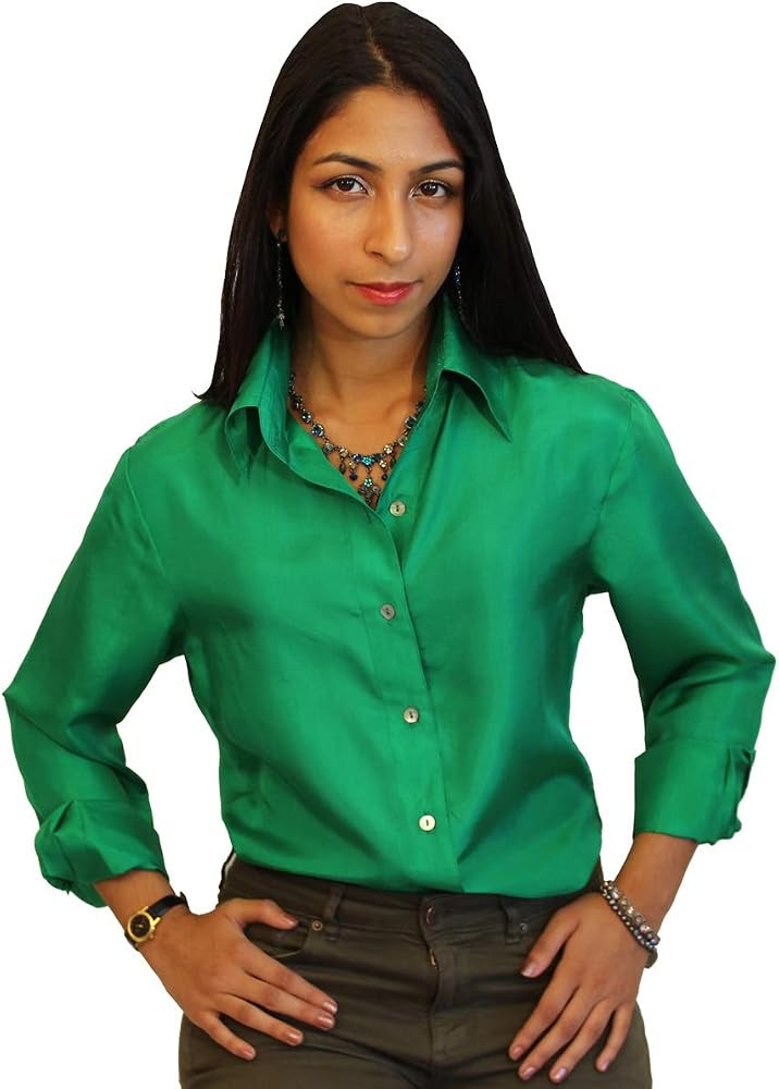 Royal Silk Classic Silk Button-Down Shirt for Women 100% Silk - 7 Colors | Amazon (US)