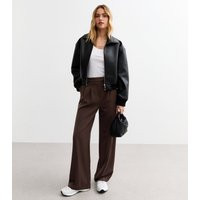 Women's Dark Brown Wide Leg Trousers New Look | New Look (UK)