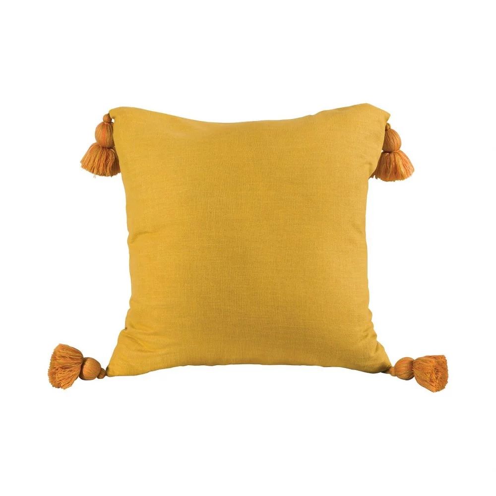 Mustard Colored With Tassles Pillow Cover 24X24-Inch Pillow Cover Only Dusty Dijon Colors   Dusty... | Walmart (US)
