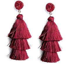 Me&Hz Colorful Layered Tassel Earrings Bohemian Tiered Tassel Druzy Stud Dangle Drop Earrings for... | Amazon (US)