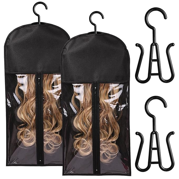 2PCS Hair Extension Holder wig holder wig storage wig hanger Wig Bag Wig Storage for Multiple Wig... | Amazon (US)