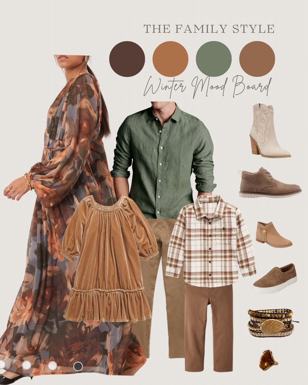 Inspired winter mood board based off my families 2023 photos. See them over @thefamilystyle_

#LTKSeasonal