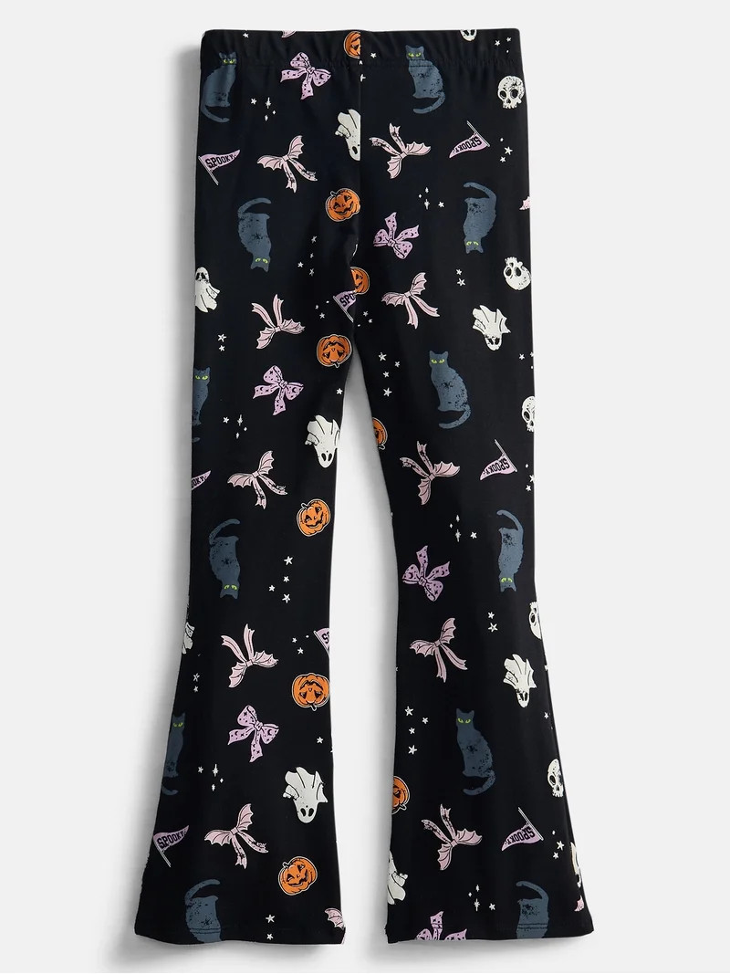 Halloween Girls Print Flared Leggings from Way To Celebrate, Sizes 4-18 | Walmart (US)