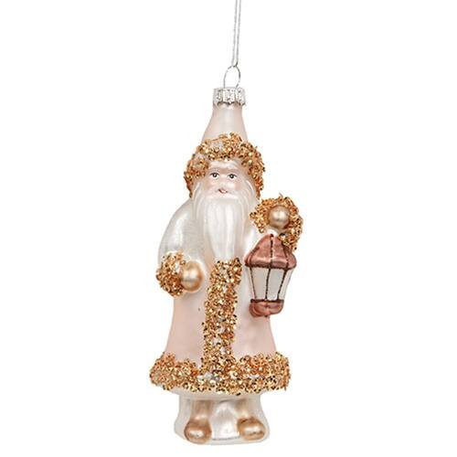 BreeBe - Vintage Pink Glass Santa Ornament - Silver, Gold | Best Buy U.S.
