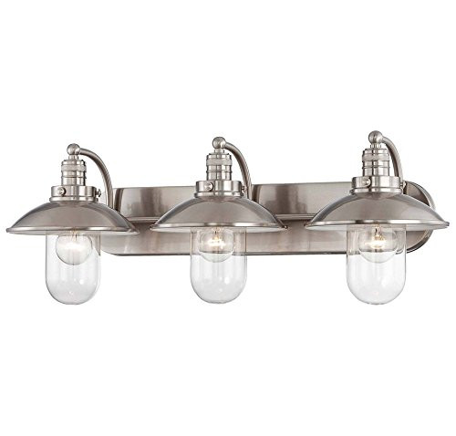 Minka Lavery 5133-84 Downtown Edison 3 Light Bath Lighting, Brushed Nickel Finish | Amazon (US)