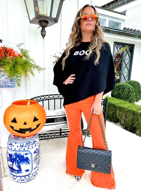 These are the bright orange Free People flares from last year but I have linked the same ones this year. I am size 25-26 waist and 5’3 in height. These are raw hem so you can cut where you need without hemming them! 

#LTKHoliday #LTKHalloween

#LTKfindsunder100 #LTKstyletip #LTKSeasonal