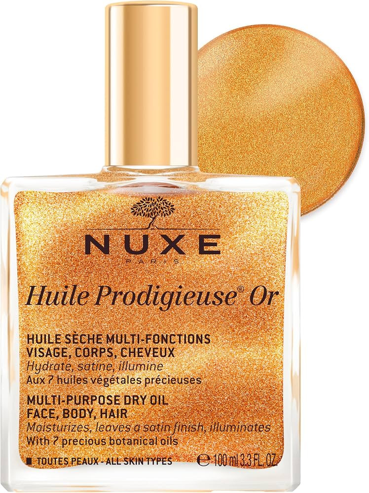 Nuxe Huile Prodigieuse Shimmering Dry Oil, Gold-Flecked Dry Oil, Illuminates & Softens Face, Body... | Amazon (UK)