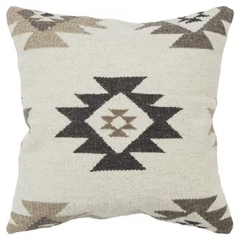 Rizzy Home Poly filled pillow 22-in x 22-in Natural Indoor Decorative Pillow | Lowe's
