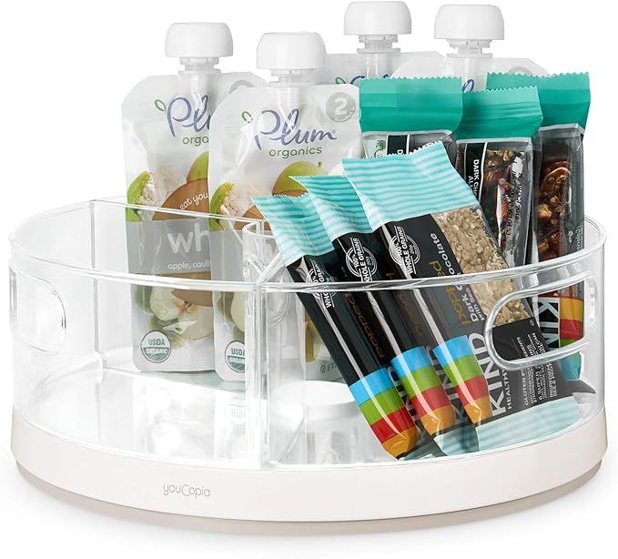 YouCopia Crazy Susan Kitchen Cabinet Turntable and Snack Organizer with Bins | Amazon (US)