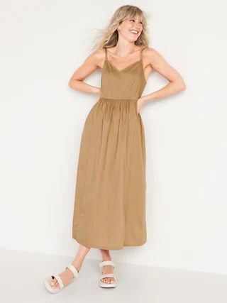 Cotton-Poplin Cami Maxi Swing Dress for Women | Old Navy (CA)