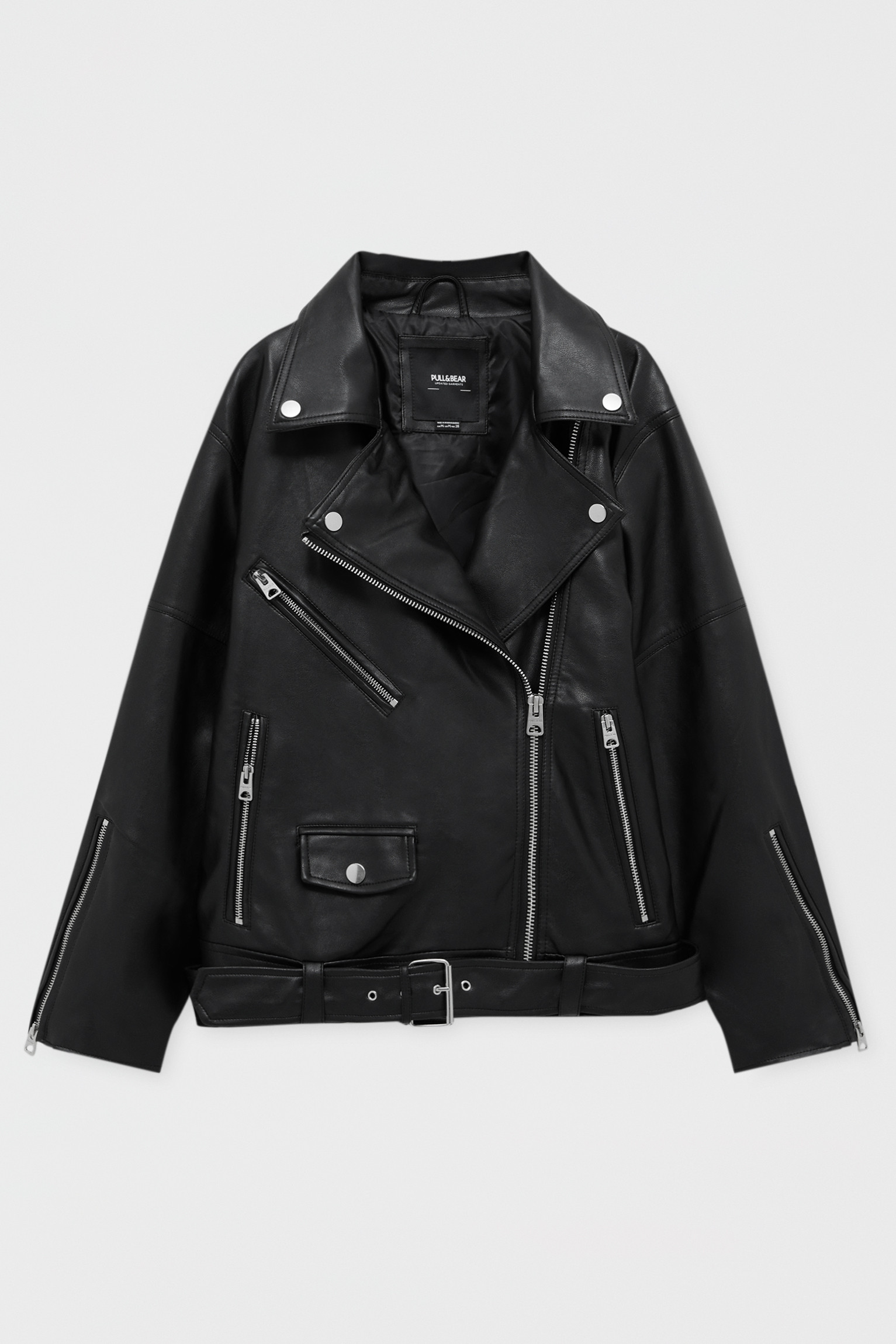 Oversize faux leather biker jacket | PULL and BEAR UK