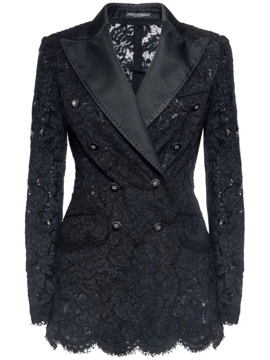 Floral & dg lace tuxedo jacket - Dolce&Gabbana - Women | Luisaviaroma | Luisaviaroma