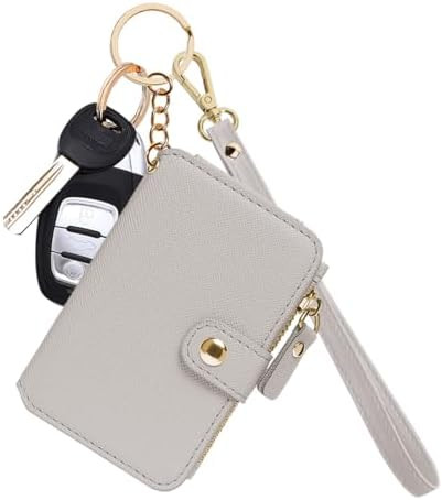 M-Plateau Wallet, Womens card Holder Leather Keychain Wallet With Zipper Coin Pocket ID Window Wr... | Amazon (US)