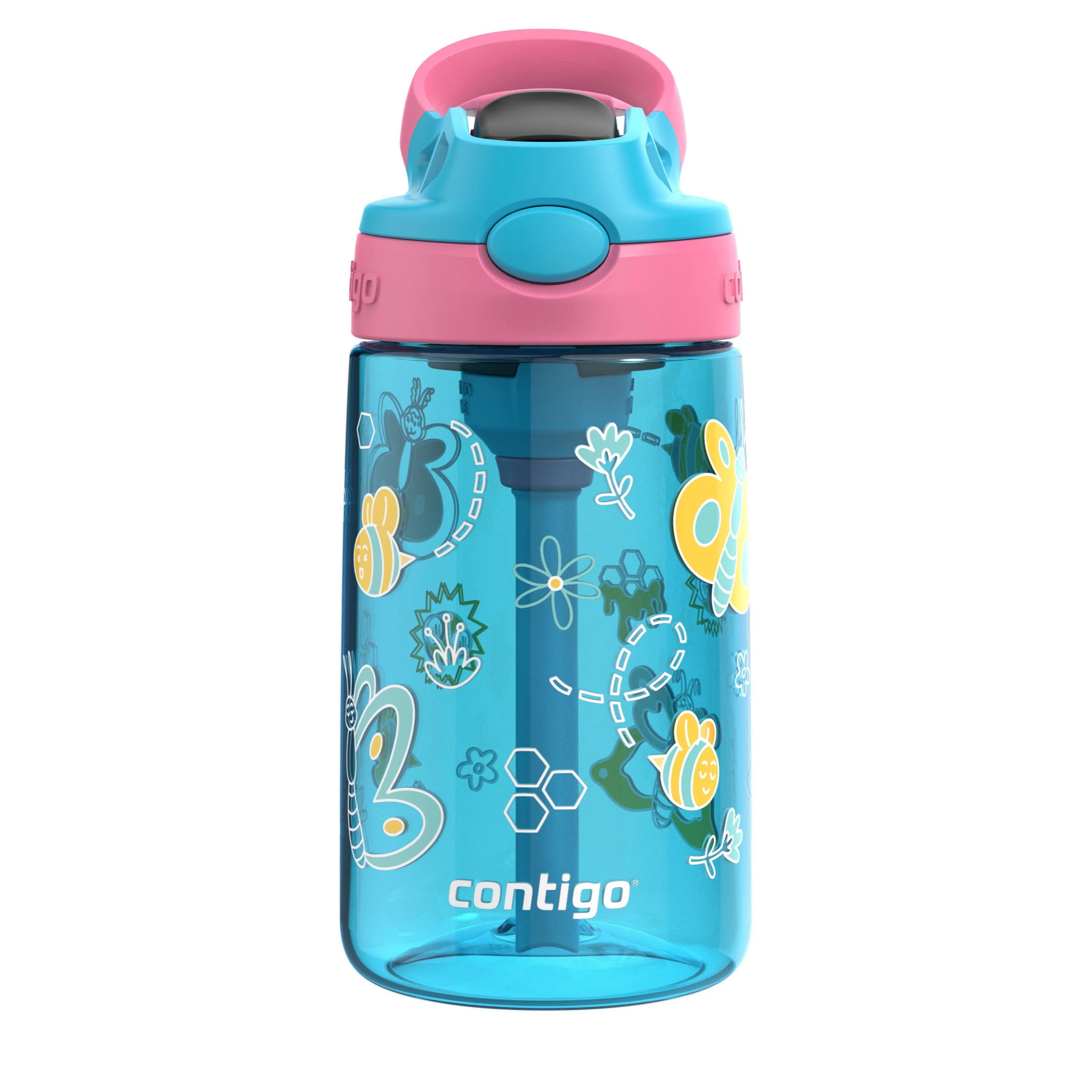 Contigo Aubrey Leak-Proof Spill-Proof Water Bottle, Blue Butterflies, 14 oz. - Walmart.com | Walmart (US)