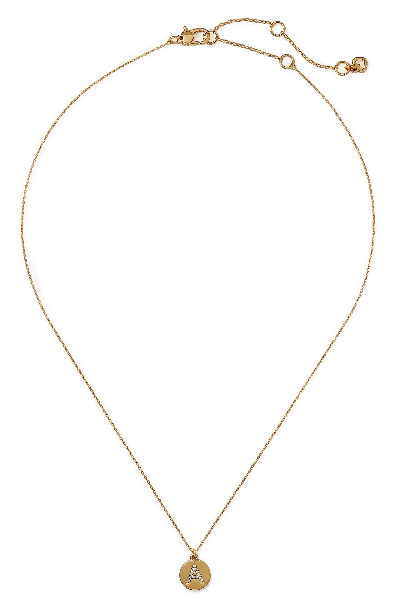 kate spade new york pavé mini initial pendant necklace | Nordstrom | Nordstrom