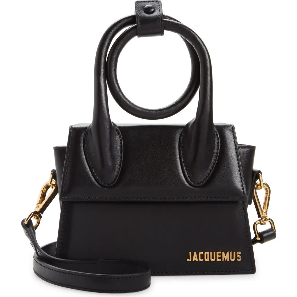 Jacquemus Le Chiquito Noeud Leather Crossbody Bag in Black at Nordstrom | Nordstrom