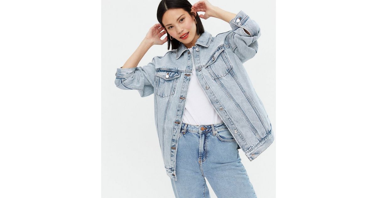 Pale Blue Oversized Denim Jacket 
						
						Add to Saved Items
						Remove from Saved Items | New Look (UK)