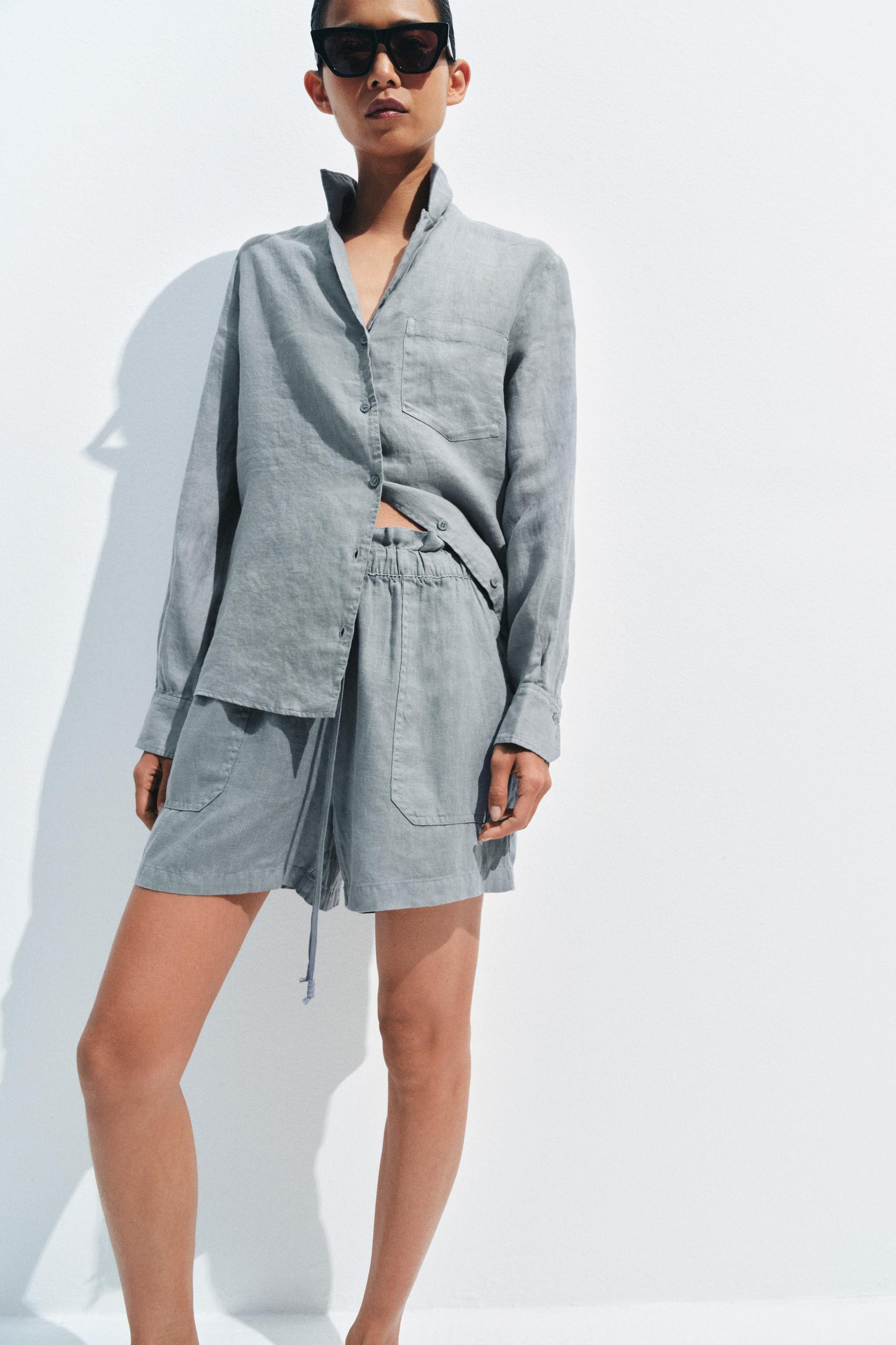 100% LINEN SHORTS ZW COLLECTION | Zara UK