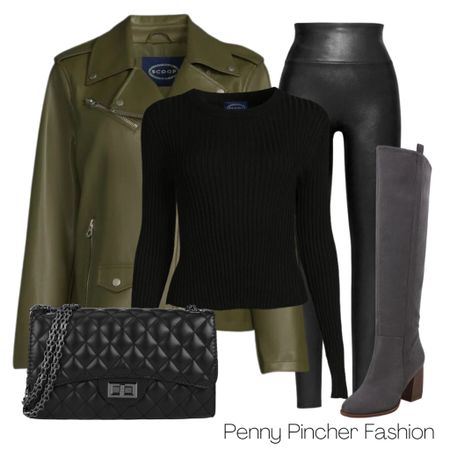 Fall date night look. Every item under $100. This faux leather jacket is a must for the season. Several gorgeous colors available & currently under $50!

#LTKSeasonal #LTKfindsunder100 #LTKshoecrush