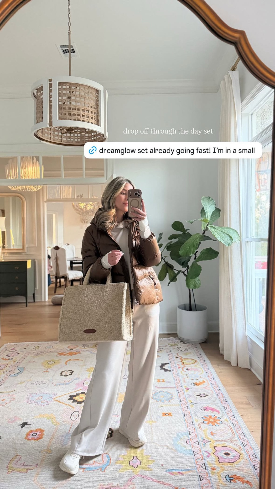 my current drop-off-through-the-day uniform. this set is insanely comfortable but still feels polished once you add a jacket and tote. wearing a small and it’s already going fast. 

 #LTKgrwm #LTKootd #LTKmomlife