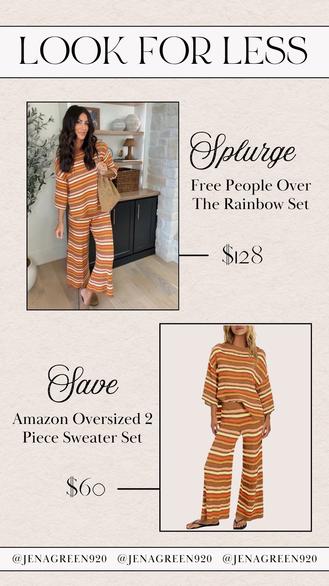 Look For Less | Striped Sweater Set | Matching Set