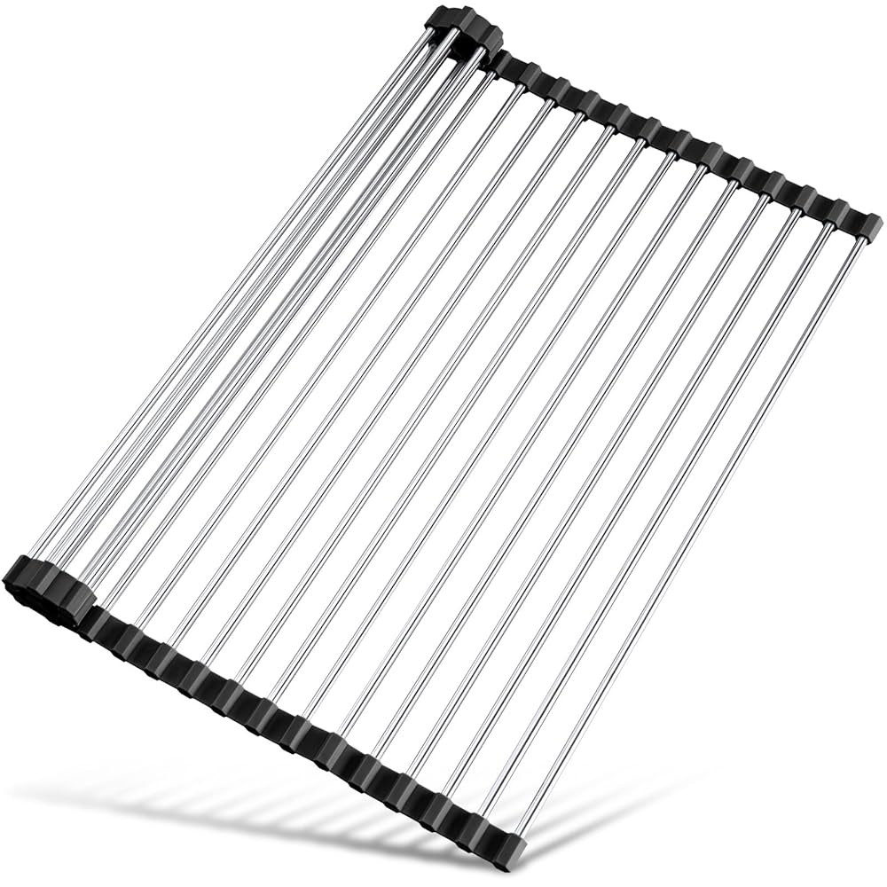 Tomorotec 17.7" x 15.5" Roll Up Dish Drying Rack Over Sink Drying Rack Sink Cover Kitchen Sink Ac... | Amazon (US)