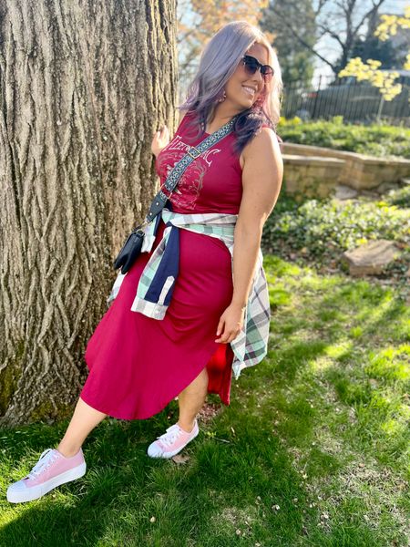 ✨SIZING•PRODUCT INFO✨
⏺ Graphic Tee Dress - XL @temu 
⏺ Floral Hoop Earrings @macys 
⏺ Blue Saddle Bag •• mine is no longer available (from a boutique) but I linked similar option(s) from @amazonfashion 
⏺ Pink Sneakers •• mine is no longer available from @walmartfashion but I linked similar option(s) from @amazonfashion 
⏺ Flannel Shirt •• mine is no longer available from @walmartfashion but I linked similar option(s) from @amazonfashion 
⏺ Self Tanner - Loving Tan
⏺ Fave No Show Socks @amazon 
⏺ Retro Faded Sunglasses •• mine is no longer available from @walmart but I linked similar option(s) from @amazon 

📍Find me on Instagram••YouTube••TikTok ••Pinterest ||Jen the Realfluencer|| for style, fashion, beauty, and confidence!

🛍 🛒 HAPPY SHOPPING! 🤩

#graphic #tee #graphictee #graphicteeoutfit #tshirt #graphictshirt #t-shirt #band #bandtee #graphicteelook #graphicteestyle #graphicteefashion #graphicteeoutfitinspo #graphicteeoutfitinspiration #dress #dressoutfit #dresslook #dresses #dressoutfitinspo #dressoutfitinspiration #dressstyle #dressfashion #spring #springstyle #springoutfit #springoutfitidea #springoutfitinspo #springoutfitinspiration #springlook #springfashion #springtops #springshirts #springsweater #sneakersfashion #sneakerfashion #sneakersoutfit #tennis #shoes #tennisshoes #sneakerslook #sneakeroutfit #sneakerlook #sneakerslook #sneakersstyle #sneakerstyle #sneaker #sneakers #outfit #inspo #sneakersinspo #sneakerinspo #sneakerinspiration #sneakersinspiration #pink #pinklook #lookswithpink #outfitwithpink #outfitsfeaturingpink #pinkaccent #pinkoutfit #pinkoutfits #outfitswithpink #pinkstyle #pinkoutfitideas #pinkoutfitinspo #pinkoutfitinspiration 
#under10 #under20 #under30 #under40 #under50 #under60 #under75 #under100
#affordable #budget #inexpensive #size14 #size16 #size12 #medium #large #extralarge #xl #curvy #midsize #pear #pearshape #pearshaped
budget fashion, affordable fashion, budget style, affordable style, curvy style, curvy fashion, midsize style, midsize fashion



#LTKmidsize #LTKfindsunder50 #LTKstyletip

#LTKStyleTip #LTKFindsUnder50 #LTKMidsize
