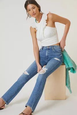 MOTHER The Insider Destroy Mid Rise Ankle Jeans | Anthropologie (US)