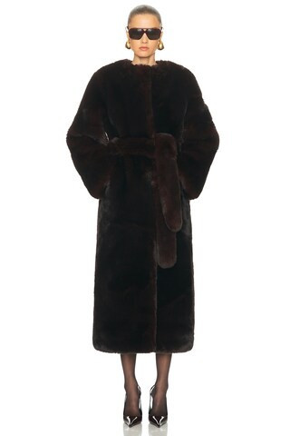 Cult Gaia Martina Coat in Chocolate | FWRD 