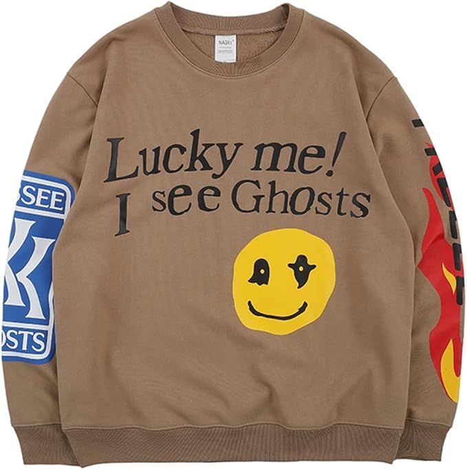 DONCARE Lucky Me I See Ghosts Hoodie Fashion Street Rapper Men's Sweatstort | Amazon (US)