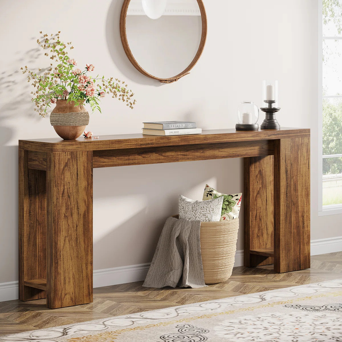 Millwood Pines Dyron Extra Long Farmhouse Console Table For Entryway & Reviews | Wayfair | Wayfair North America