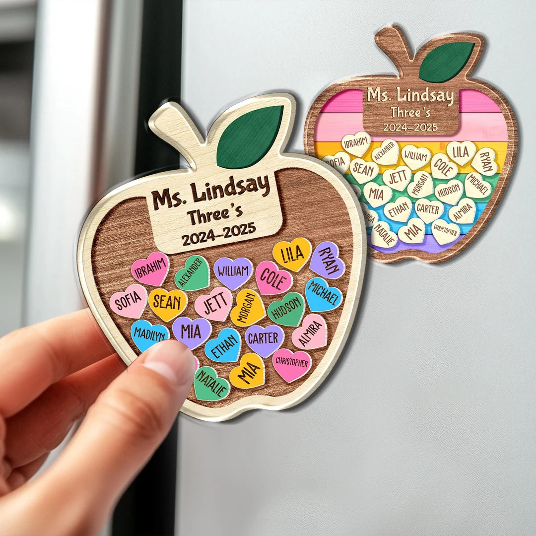 Personalized Teacher Apple Magnet, Custom Teacher Shaker Magnet, Teacher Locker Magnet, Teacher A... | Etsy (US)