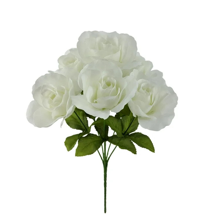 Mainstays Indoor Artificial Sweet Rose Flower Pick, White Color, Assembled Height: 14" | Walmart (US)