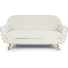 Mid-Century Modern Gabriola Style Loveseat, Ivory Boucle, Fabric | Amazon (US)