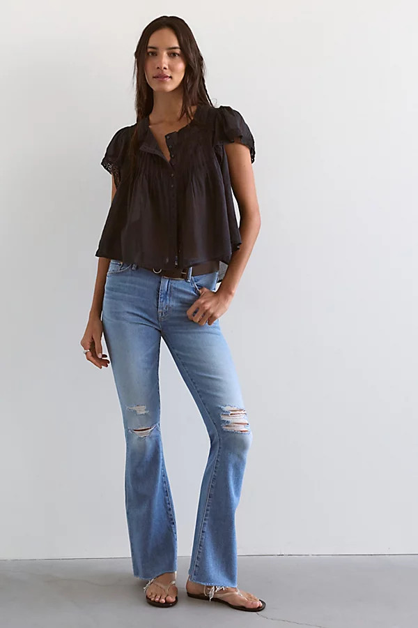 MOTHER The Weekender Frayed Flare Jeans | Free People (Global - UK&FR Excluded)